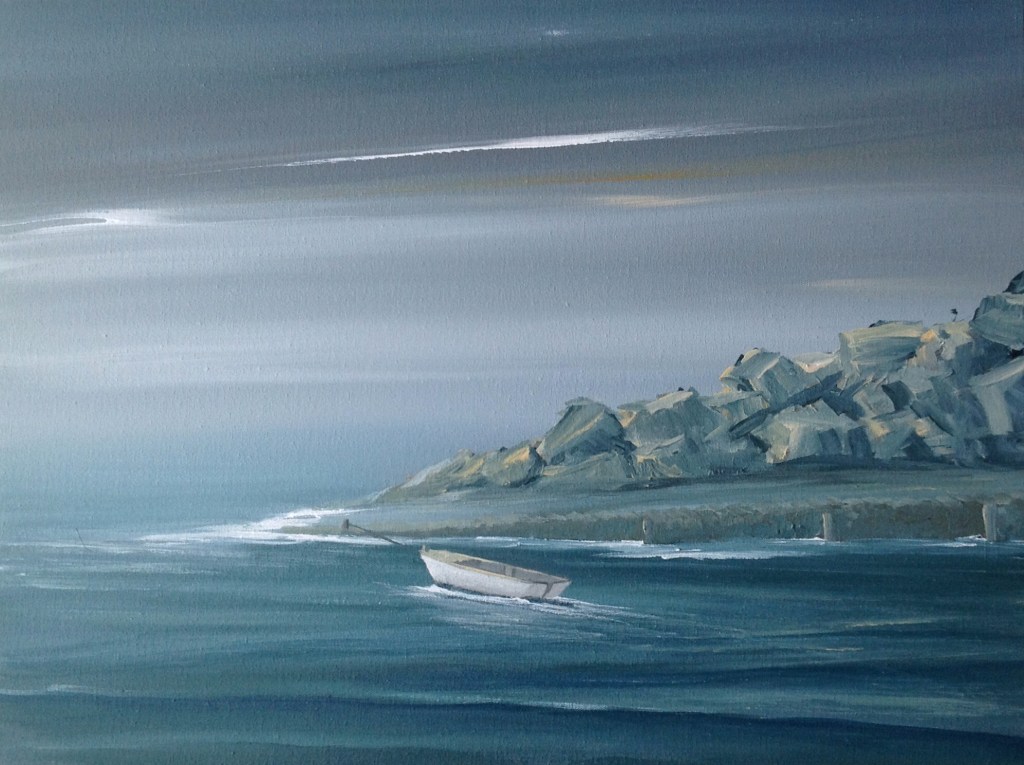 Waiting for the Scallop Boat, Loguivy de la Mer Ref 5/14 image size 60cm x 46 cm