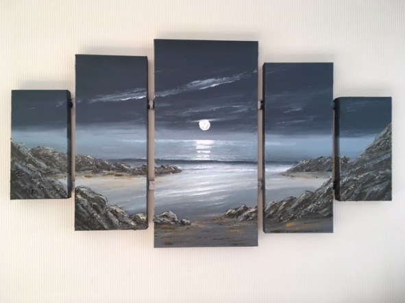 MOONLIGHT FROM OGMORE quintych REF 46 19 110cmx60cm at its widest