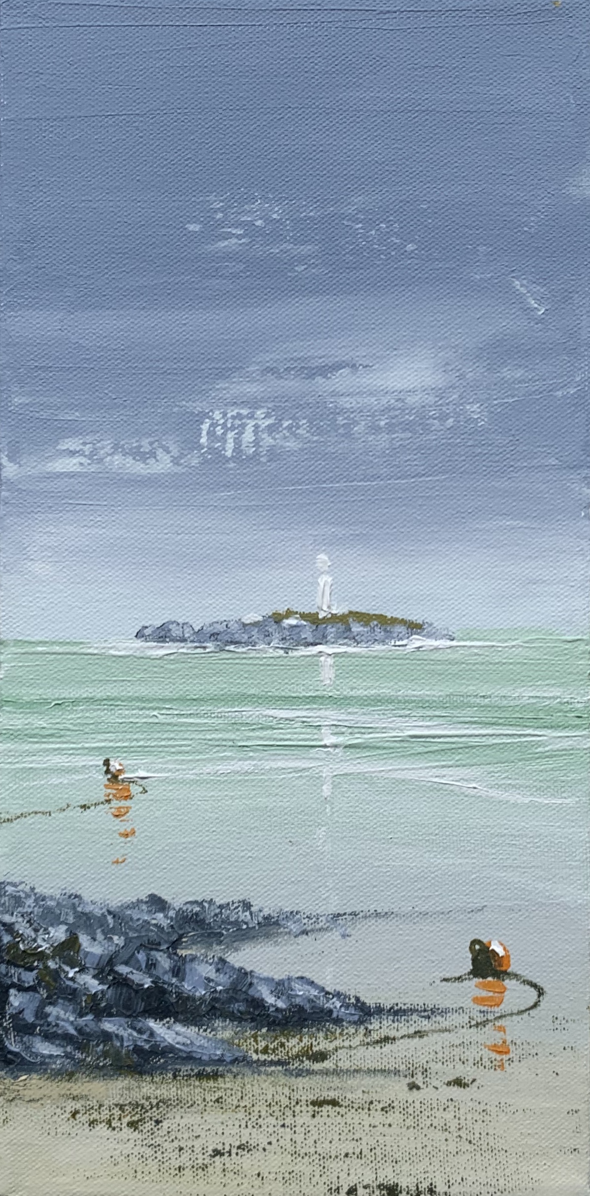 REFLECTIONS &amp; BUOYS, GODREVY LIGHTHOUSE, CORNWALL REF 15 20 30X15