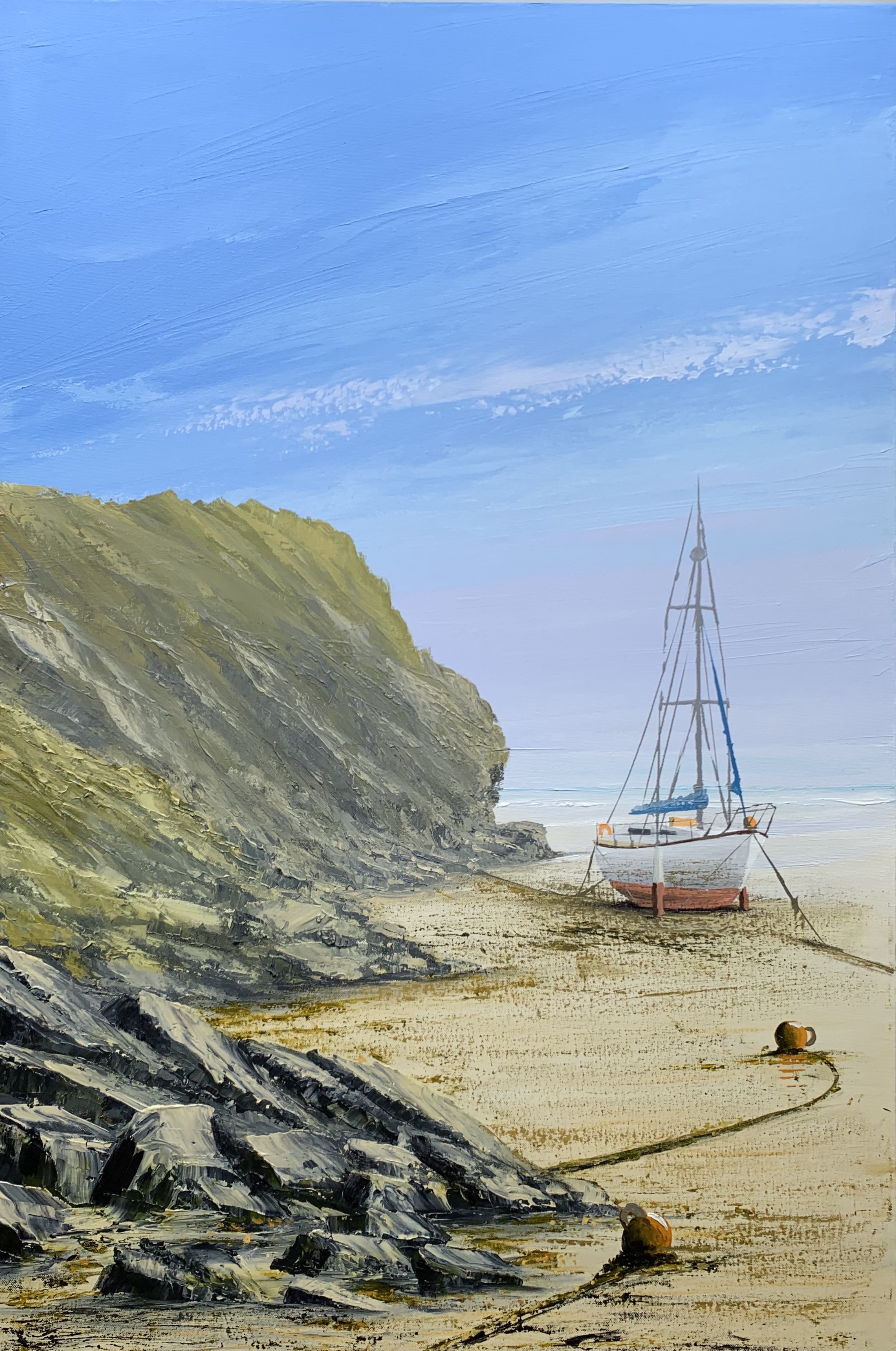 THE ROCKS AT WATERGATE BAY CORNWALL REF 49 18 90X60